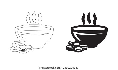 Modern oatmeal icon design in vector format with a white background