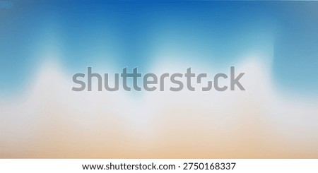 Modern ocean landscape vector texture. Aesthetic blue and beige gradient background. Blurred sea wave pattern abstract simple modern