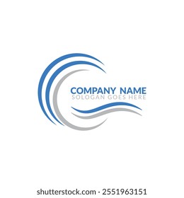 Diseño moderno de la Plantilla del logotipo del océano