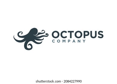 	
Modern Octopus Cuttlefish Squid Tentacles Logo with simple minimalist line art monoline style