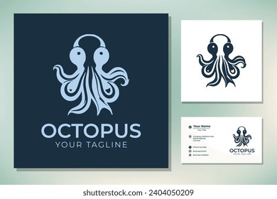 Modern Octopus Cuttlefish Squid Tentacles Logo