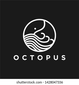 Modern octopus logo for technology and the web