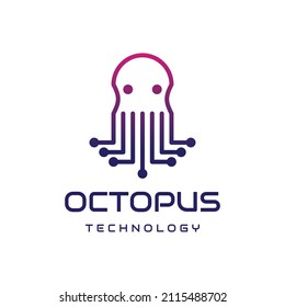 Design des modernen Tintenfisch-Technologie-Logos