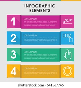 Modern off infographic template. infographic design with off icons includes push button. can be used for presentation, diagram, annual report, web design.