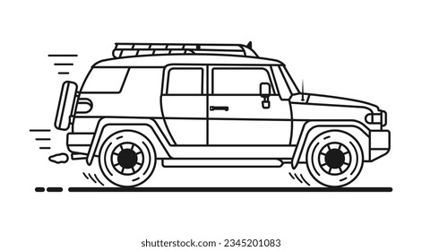 Modern Off Road Vehicle Line Art Vector EPS 