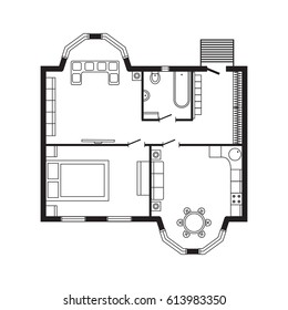 Modern office architectural plan interior furniture and construction design drawing project