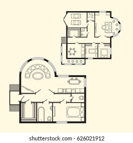 Modern office architectural plan interior furniture and construction design drawing project