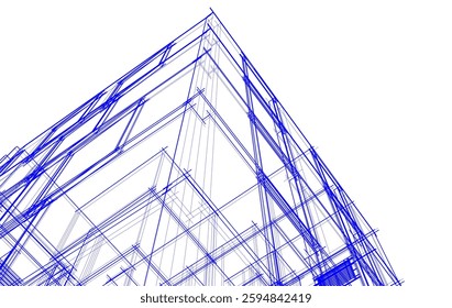 Modern office building 3d drawing