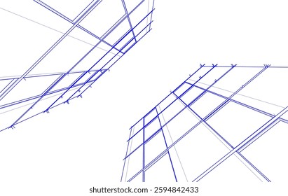 Modern office building 3d drawing