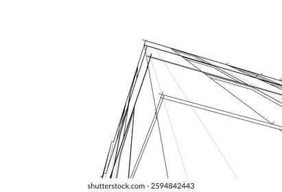 Modern office building 3d drawing