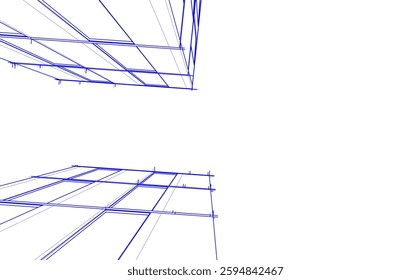 Modern office building 3d drawing