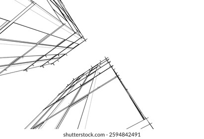 Modern office building 3d drawing