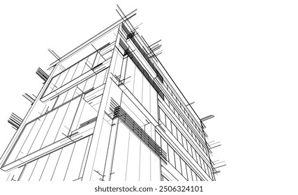 Modern office building 3d illustration