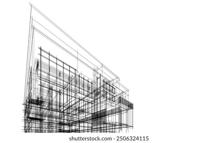 Modern office building 3d illustration