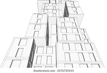 Modern office building 3d illustration