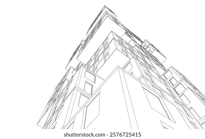 Modern office building 3d illustration