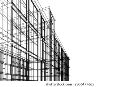 modern office building 3d rendering