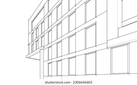 Modernes Bürogebäude-Konzept 3d Rendering