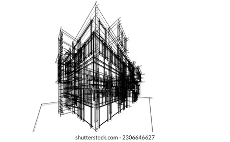Modern office building concept 3d rendering