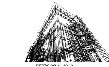 Modern office building concept 3d rendering
