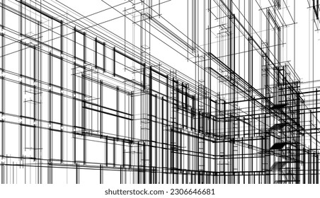 Modern office building concept 3d rendering