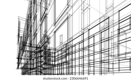 Modern office building concept 3d rendering