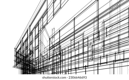 Diseño moderno de edificio de oficinas 3d