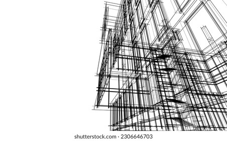 Diseño moderno de edificio de oficinas 3d