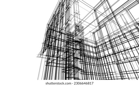 Modern office building concept 3d rendering
