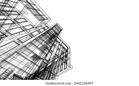  Modern office building concept 3d rendering