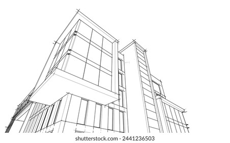  Modern office building concept 3d rendering