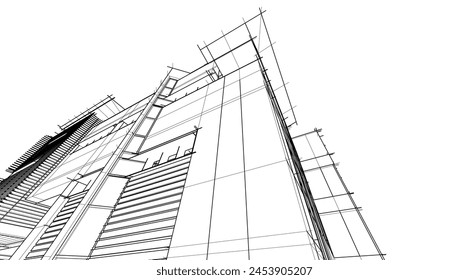 Modern office building concept 3d rendering