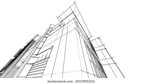 Modern office building concept 3d rendering