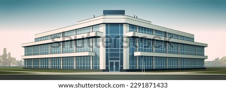 modern office building exterior commercial business center with large panoramic windows glass facade cityscape