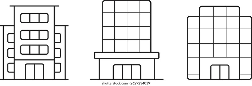 Modern Office Building Icon – Flat Minimalist Vector Design