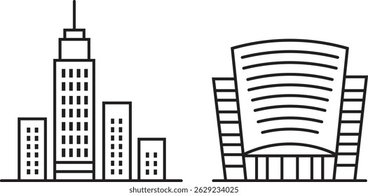 Modern Office Building Icon – Flat Minimalist Vector Design