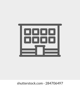 Moderna línea delgada del icono de la oficina para el diseño web y móvil, minimalista moderno y plano. Icono vector de gris oscuro sobre fondo gris claro.