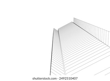 Modern office building on white background vector illustration