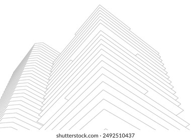 Modern office building on white background vector illustration