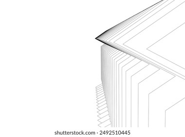 Modern office building on white background vector illustration