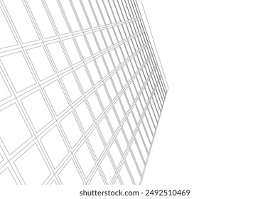 Modern office building on white background vector illustration