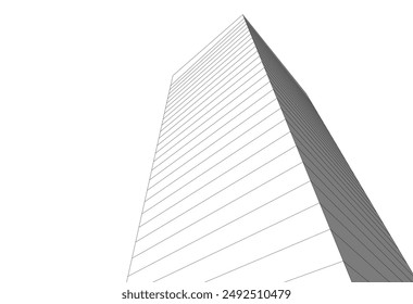 Modern office building on white background vector illustration