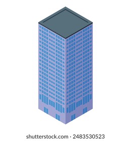 Modern office building standing tall in isometric view