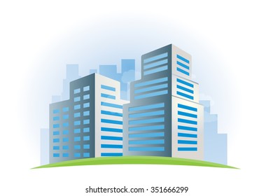 Modern office building vector