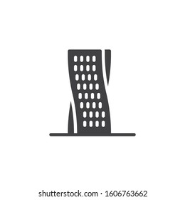 Modern office building vector icon. filled flat sign for mobile concept and web design. glyph icon. Symbol, logo illustration. Vector graphics