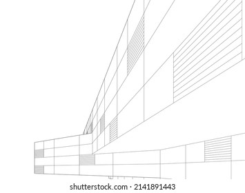 modern office building vector illustration