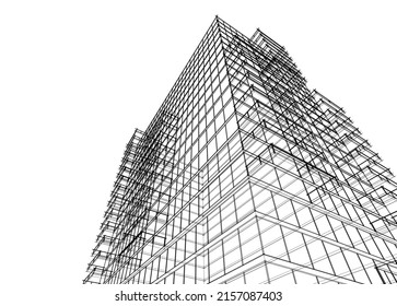 Modernes Bürogebäude, Vektorgrafik