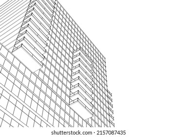 Modern office building vector illustration