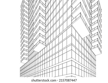 Modern office building vector illustration