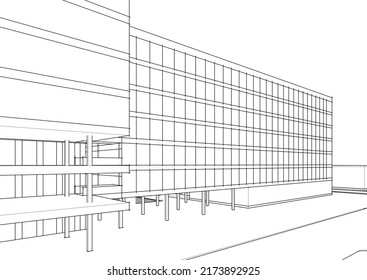 Modern office building vector illustration